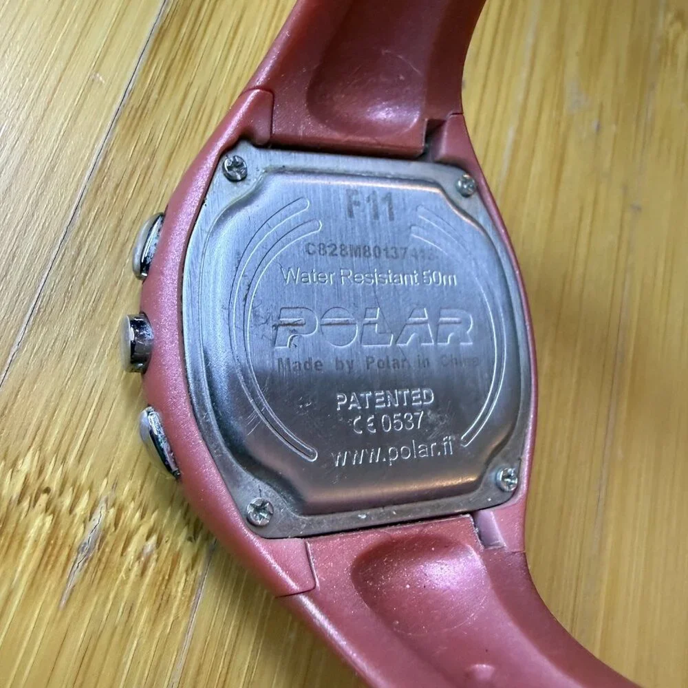 Polar F11 Digital Heart Rate Monitor/Fitness Tracker Watch, Red/Salmon